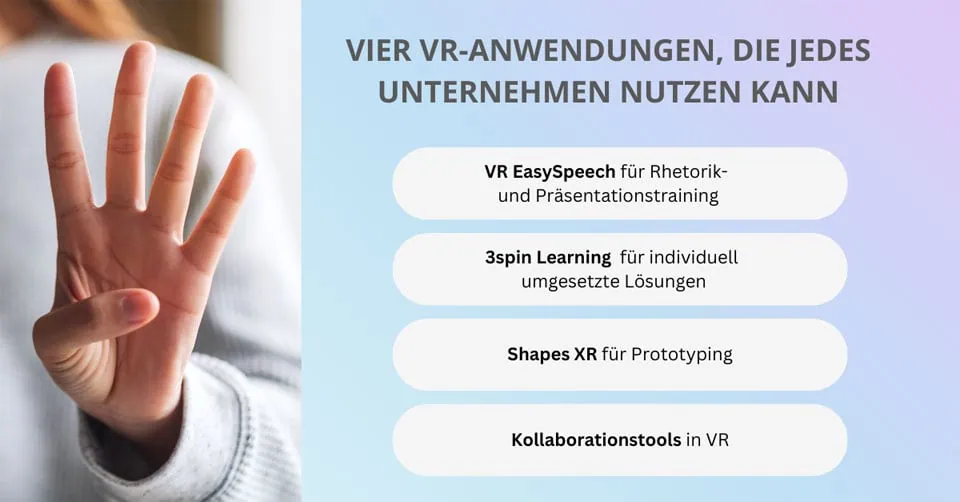 Vier Anwendungen zur VR in der Praxis